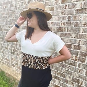 Color Block Animal Top